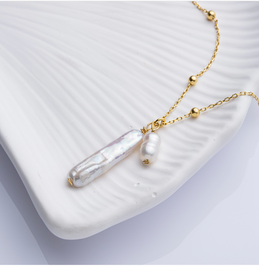 COLLAR PERLAS Plata de Ley 925 · Oro 18k