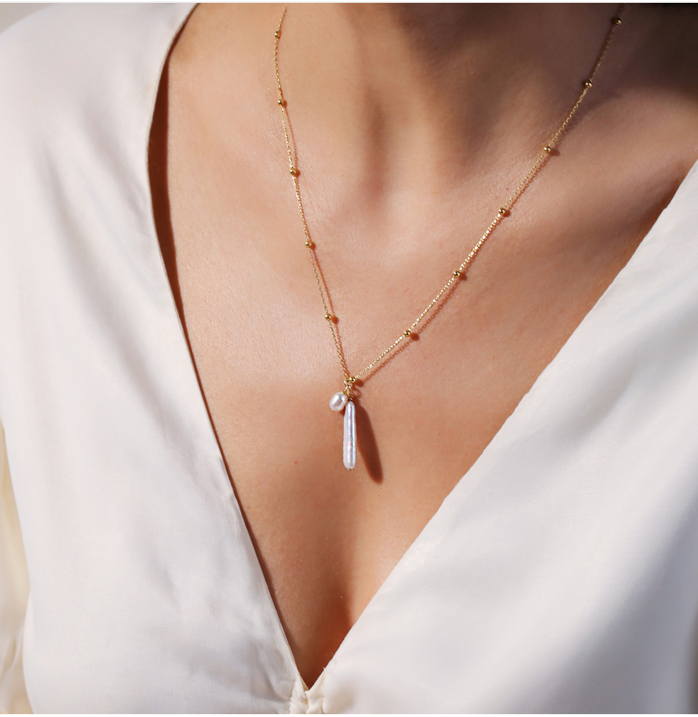 COLLAR PERLAS Plata de Ley 925 · Oro 18k
