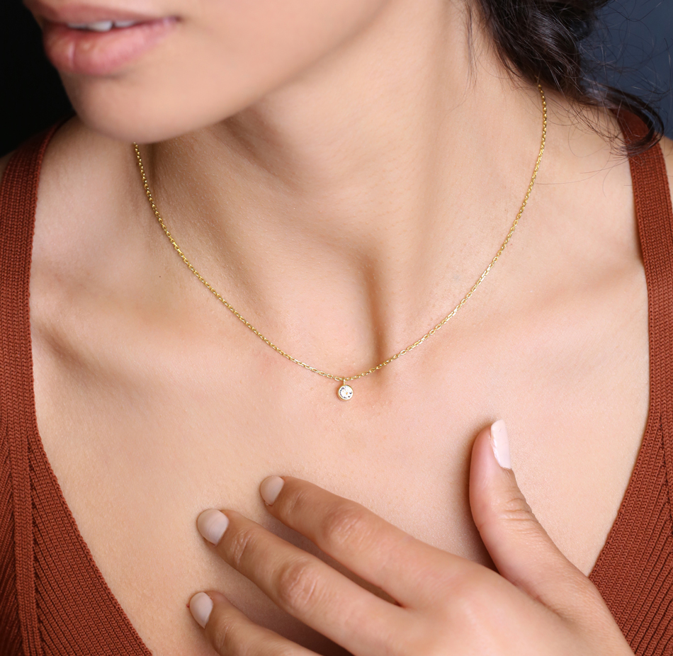 COLLAR ESFERA Plata de Ley 925 · Oro 18k