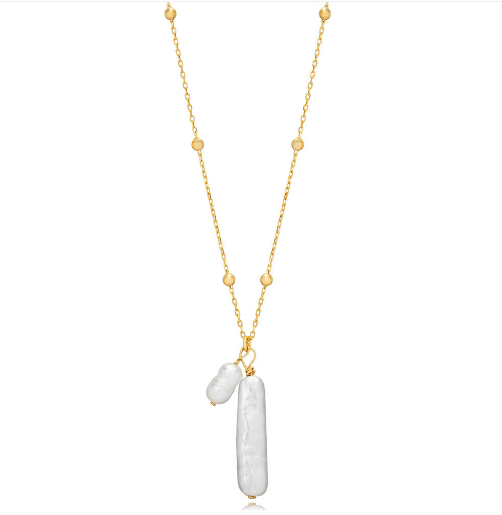 COLLAR PERLAS Plata de Ley 925 · Oro 18k