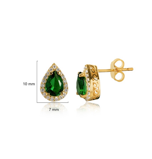 PENDIENTES ESMERALDA Plata de Ley 925 · Oro 18k